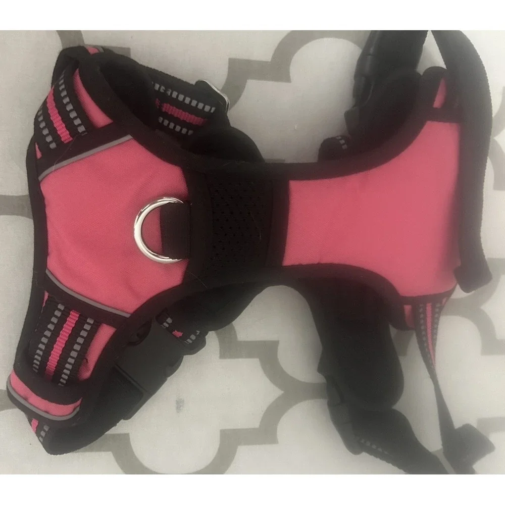 RabbitGoo Classic NO-Pull Dog Harness Size Medium in Pink and Black PB-5